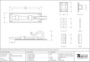 Pewter 6" Shepherd's Crook Universal Bolt - 33076 - Technical Drawing