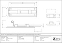 Pewter 6&quot; Straight Door Bolt - 33663 - Technical Drawing