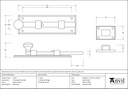 Pewter 6" Straight Knob Bolt - 33723 - Technical Drawing