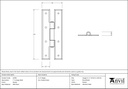 Pewter 7&quot; H Hinge (pair) - 33785 - Technical Drawing