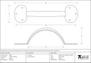 Pewter 8&quot; Bean D Handle - 33647 - Technical Drawing