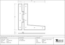 Pewter 9&quot; HL Hinge (pair) - 33759 - Technical Drawing