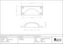 Pewter Art Deco Drawer Pull - 46137 - Technical Drawing