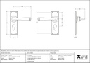 Pewter Avon Lever Euro Lock Set - 33703 - Technical Drawing