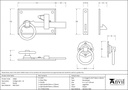 Pewter Cottage Latch - LH - 33666 - Technical Drawing