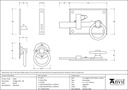 Pewter Cottage Latch - RH - 33667 - Technical Drawing