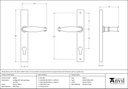Pewter Cottage Slimline Lever Espag. Lock Set - 33036 - Technical Drawing