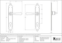 Pewter Cromwell Lever Espag. Lock Set - 33068 - Technical Drawing