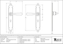 Pewter Cromwell Lever Lock Set - 33730 - Technical Drawing