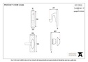 Pewter Cupboard Turn - 33684 - Technical Drawing