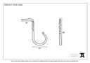Pewter Cup Hook - Large - 33800 - Technical Drawing