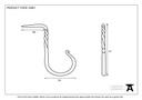 Pewter Cup Hook - Medium - 33801 - Technical Drawing