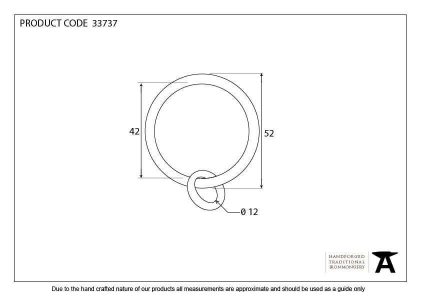 Pewter Curtain Ring - 33737 - Technical Drawing