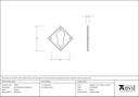 Pewter Diamond Euro Escutcheon - 33622 - Technical Drawing