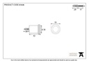 Pewter Floor Mounted Door Stop - 83646 - Technical Drawing