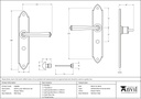 Pewter Gothic Lever Bathroom Set - 33604/B - Technical Drawing