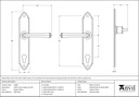 Pewter Gothic Lever Espag. Lock Set - 33604 - Technical Drawing