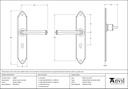 Pewter Gothic Lever Lock Set - 33600 - Technical Drawing