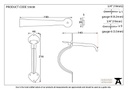 Pewter Gothic Thumblatch - 33638 - Technical Drawing