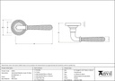 Pewter Hammered Newbury Lever on Rose Set (Beehive) - Unsprung - 49991 - Technical Drawing