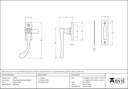 Pewter Handmade Peardrop Fastener - 33668 - Technical Drawing