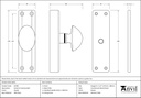 Pewter knob for Cremone Bolt - 91789 - Technical Drawing