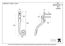 Pewter Large 16mm Monkeytail Espag - RH - 33345 - Technical Drawing