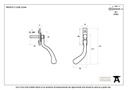 Pewter Large 16mm Peardrop Espag - LH - 33344 - Technical Drawing