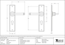 Pewter Large Avon 72mm Centre Euro Lock Set - 33088 - Technical Drawing