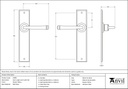 Pewter Large Avon Lever Latch Set - 33090 - Technical Drawing