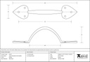 Pewter Large Shropshire Pull Handle - 45247 - Technical Drawing