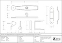 Pewter Latch Set - 33779 - Technical Drawing