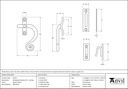 Pewter Locking Monkeytail Fastener - RH - 33726 - Technical Drawing