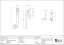 Pewter Locking Night-Vent Monkeytail Fastener - LH - 33618 - Technical Drawing