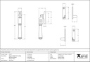 Pewter Locking Night-Vent Regency Fastener - 45137 - Technical Drawing