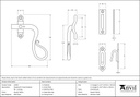 Pewter Locking Shepherd's Crook Fastener - RH - 33709 - Technical Drawing