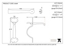 Pewter Medium Bean Thumblatch - 33649 - Technical Drawing