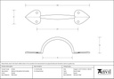 Pewter Medium Shropshire Pull Handle - 45246 - Technical Drawing