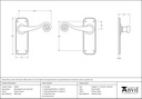 Pewter Monkeytail Lever Latch Set - 33616 - Technical Drawing