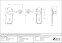 Pewter Monkeytail Lever Lock Set - 33615 - Technical Drawing