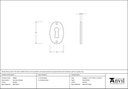 Pewter Oval Escutcheon - 33665 - Technical Drawing
