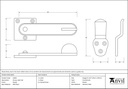 Pewter Privacy Latch Set - 33393 - Technical Drawing