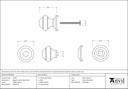 Pewter Regency Centre Door Knob - 45155 - Technical Drawing