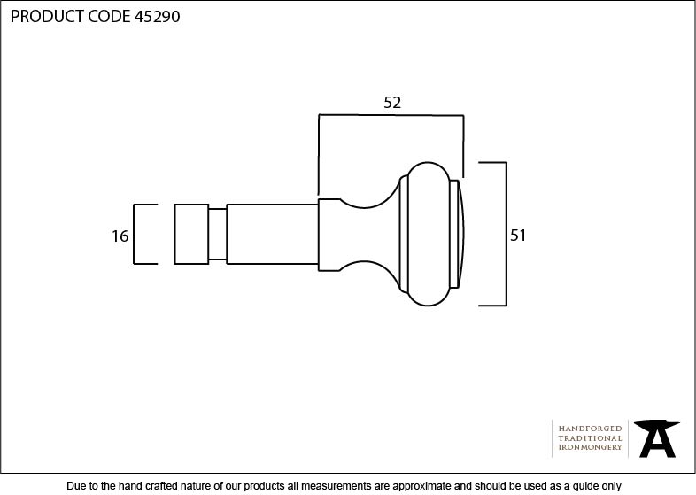 Pewter Regency Curtain Finial (Pair) - 45290 - Technical Drawing