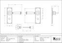 Pewter Regency Lever Bathroom Set - 45127 - Technical Drawing