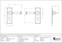 Pewter Regency Lever Euro Lock Set - 45128 - Technical Drawing