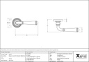 Pewter Regency Lever on Rose Set (Beehive) - Unsprung - 49979 - Technical Drawing