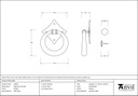 Pewter Ring Door Knocker - 33658 - Technical Drawing