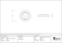 Pewter Round Euro Escutcheon (Plain) - 45727 - Technical Drawing