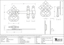 Pewter Shakespeare Latch Set - 33685 - Technical Drawing